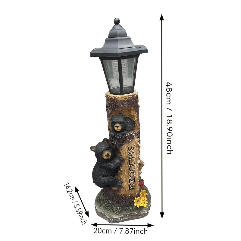 Charming Rustic Welcome Bear Statue