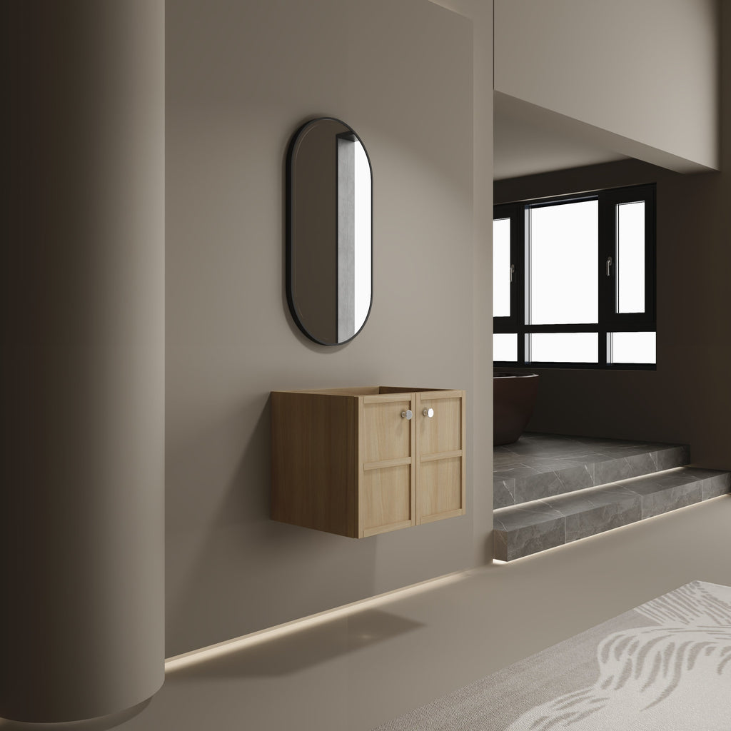 24" Wall-Mounted Bathroom Vanity, 2-Soft Closing Door