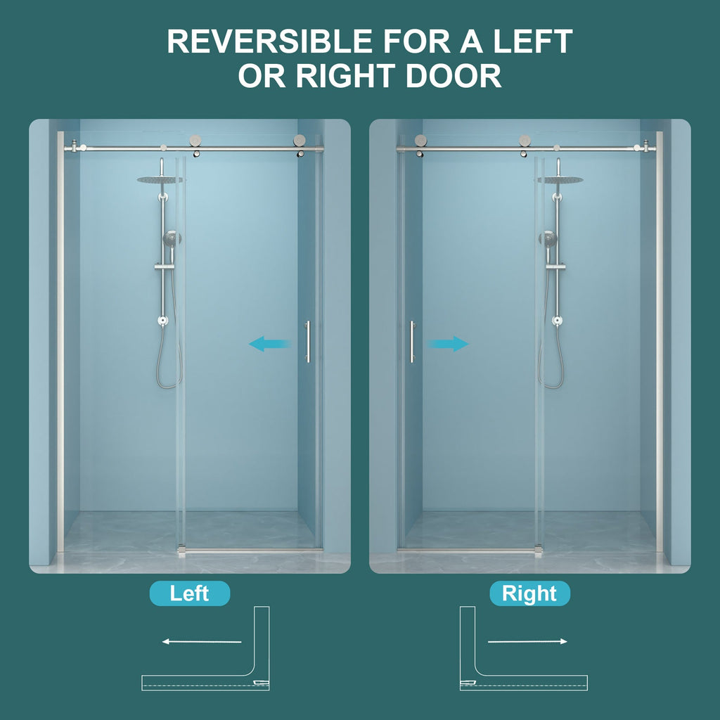 Brushed Sliding Bypass Shower Door 48" W x 76" H