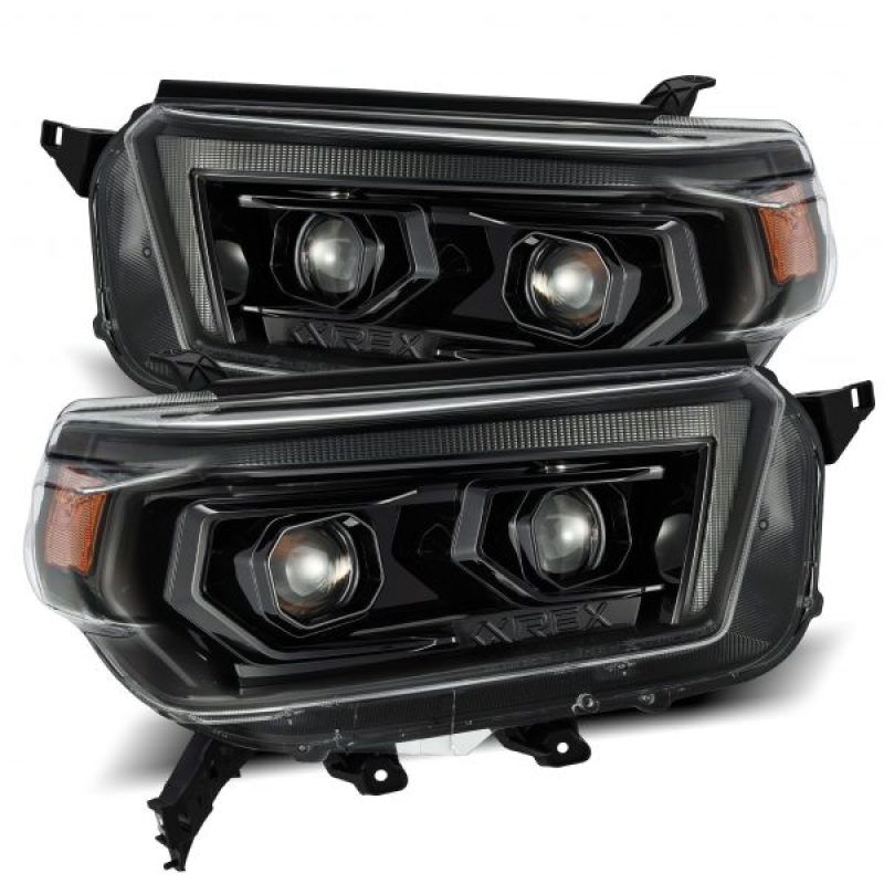 AlphaRex 10-13 Toyota 4Runner LUXX LED Proj Headlights Plank Style Alpha Black w/Seq Signal/DRL 880756 *Discontinued