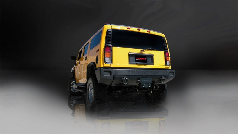 Corsa Performance 03-06 Hummer H2 6.0L V8 Black Sport 3" Single Rear Twin 4" Tips Cat-Ba