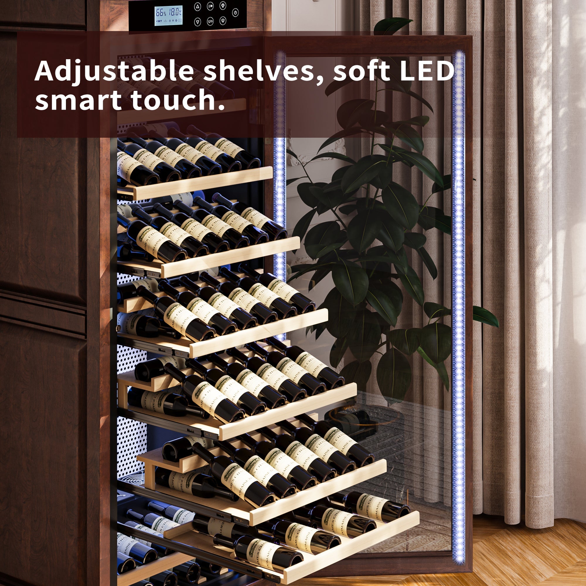 Temperature Control Professional Wooden Refrigerated Wine Cabinet