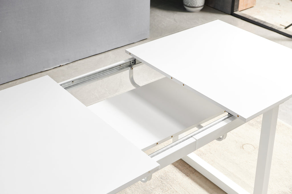 Square Extendable Dining Table with Metal Legs