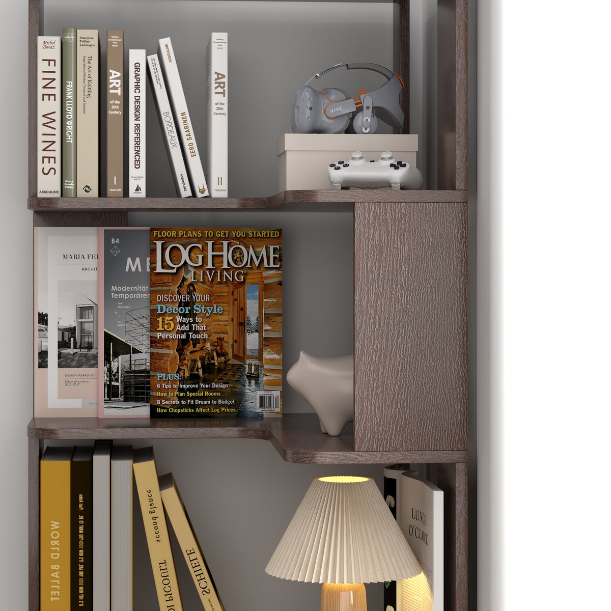 6 Tier Freestanding L-Shaped Corner Bookshelf