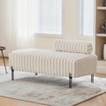 49.6" Wide Upholstered Mini Loveseat with Metal Legs