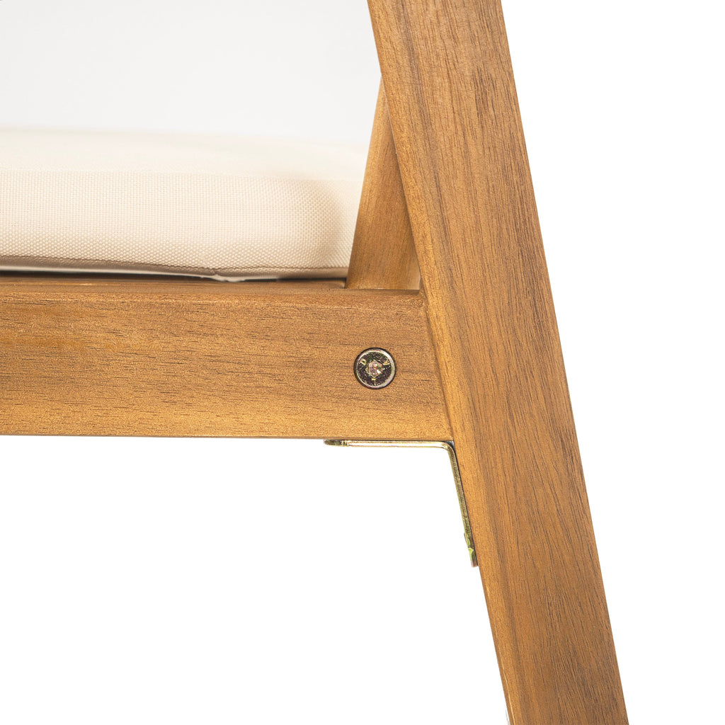 Outdoor Acacia Wood Dining Armchair with Cushion