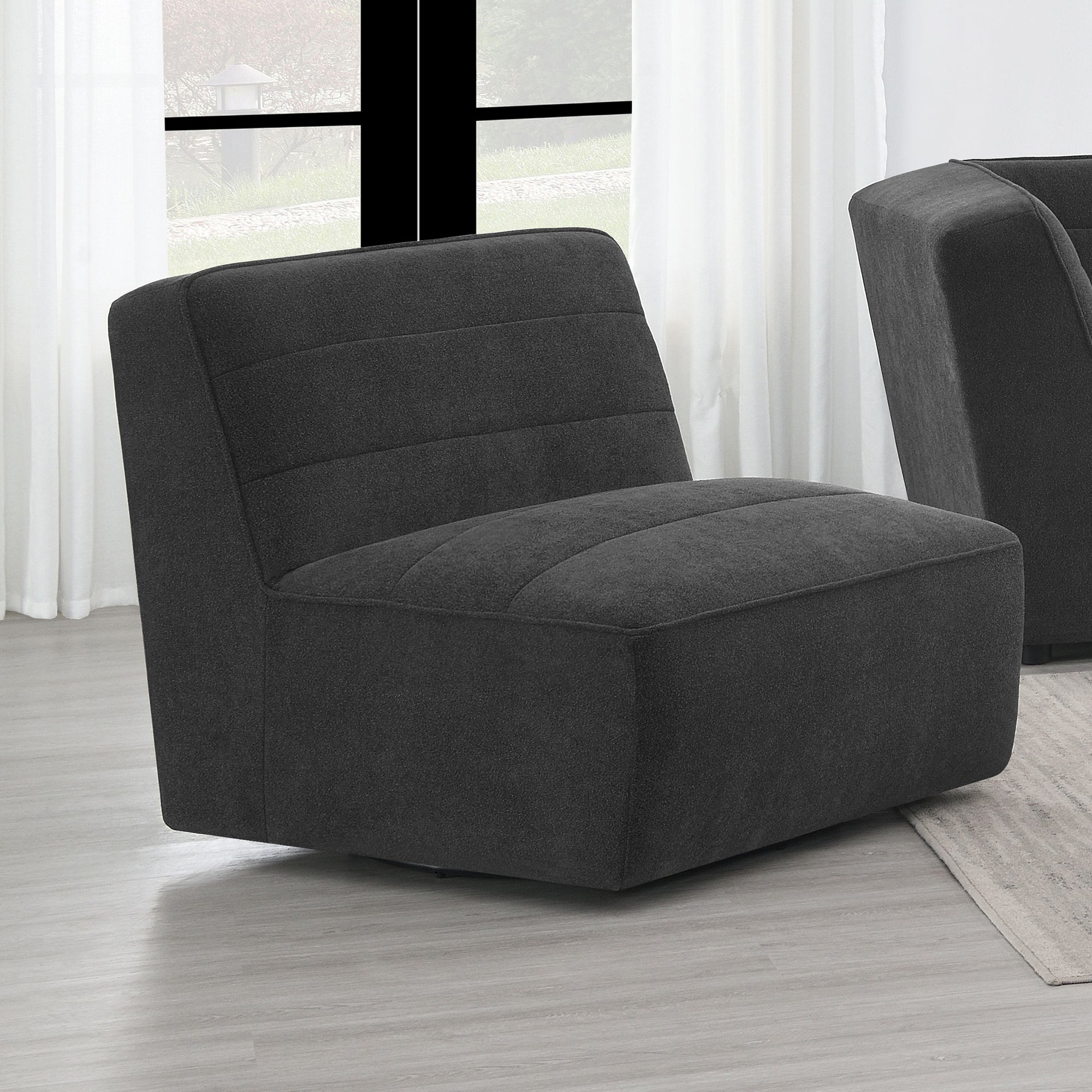 Ortega Dark Armless Chair