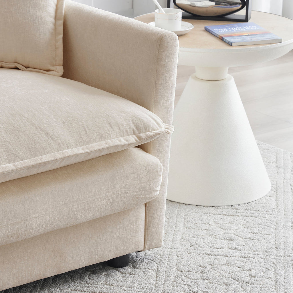 Oversized U Shape Sofa, Modern Upholstered 4 Seater Sofa with 2 Ottomans