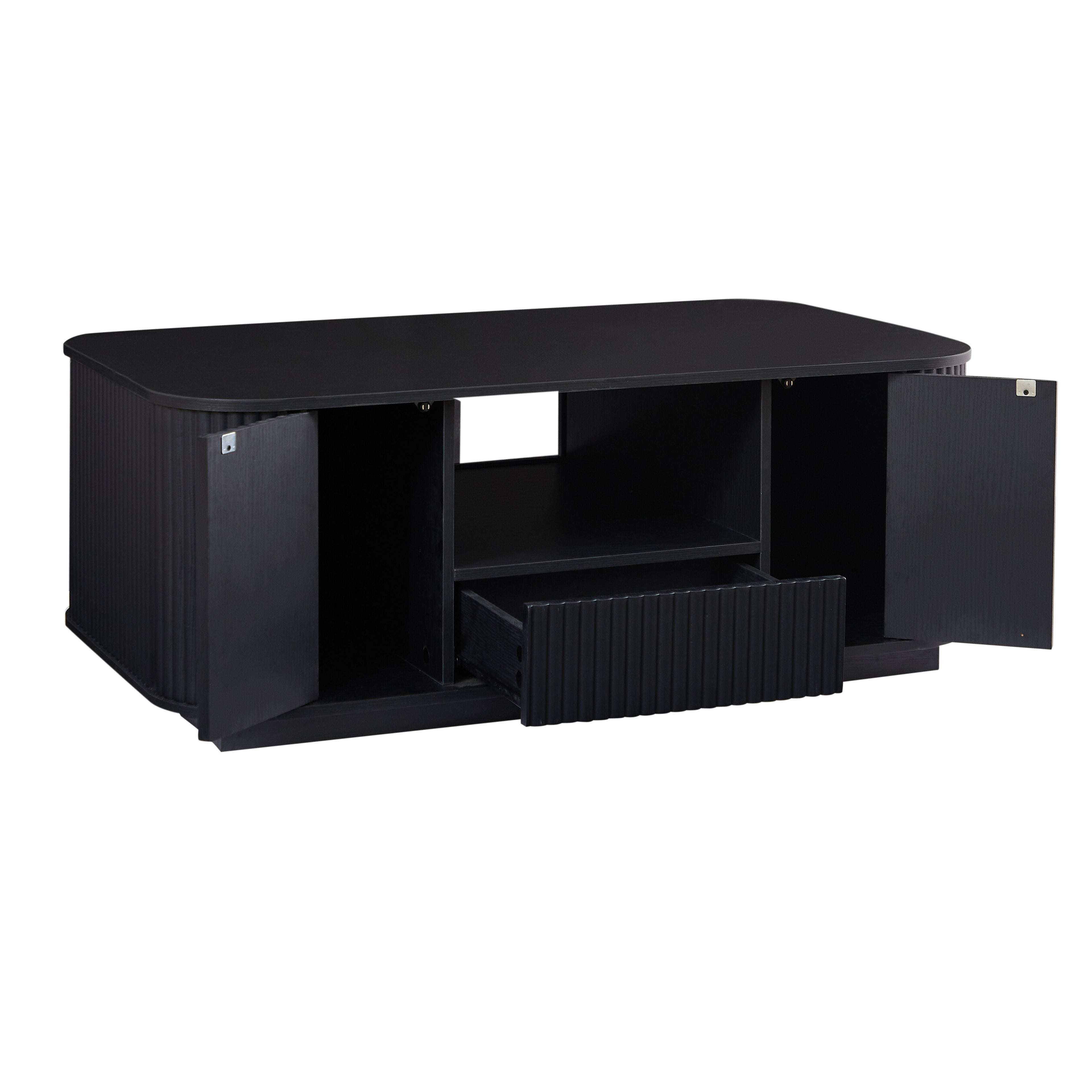 Modern Luxury Oval Coffee Table with Drawers