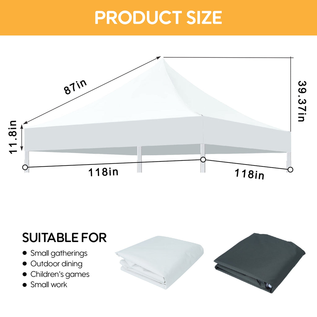 10x10 Canopy Replacement Top for Pop Up Canopy Tent