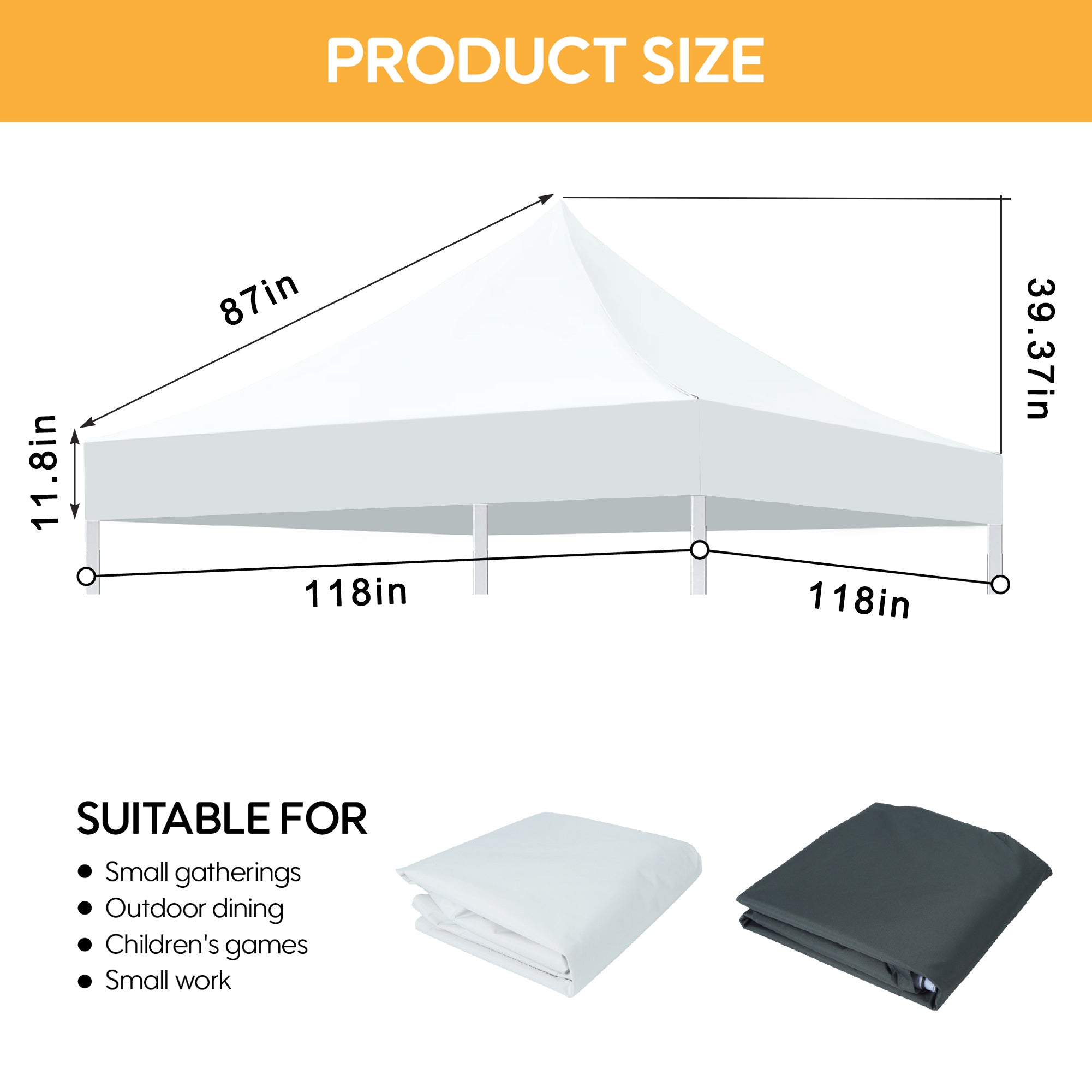 10x10 Canopy Replacement Top for Pop Up Canopy Tent