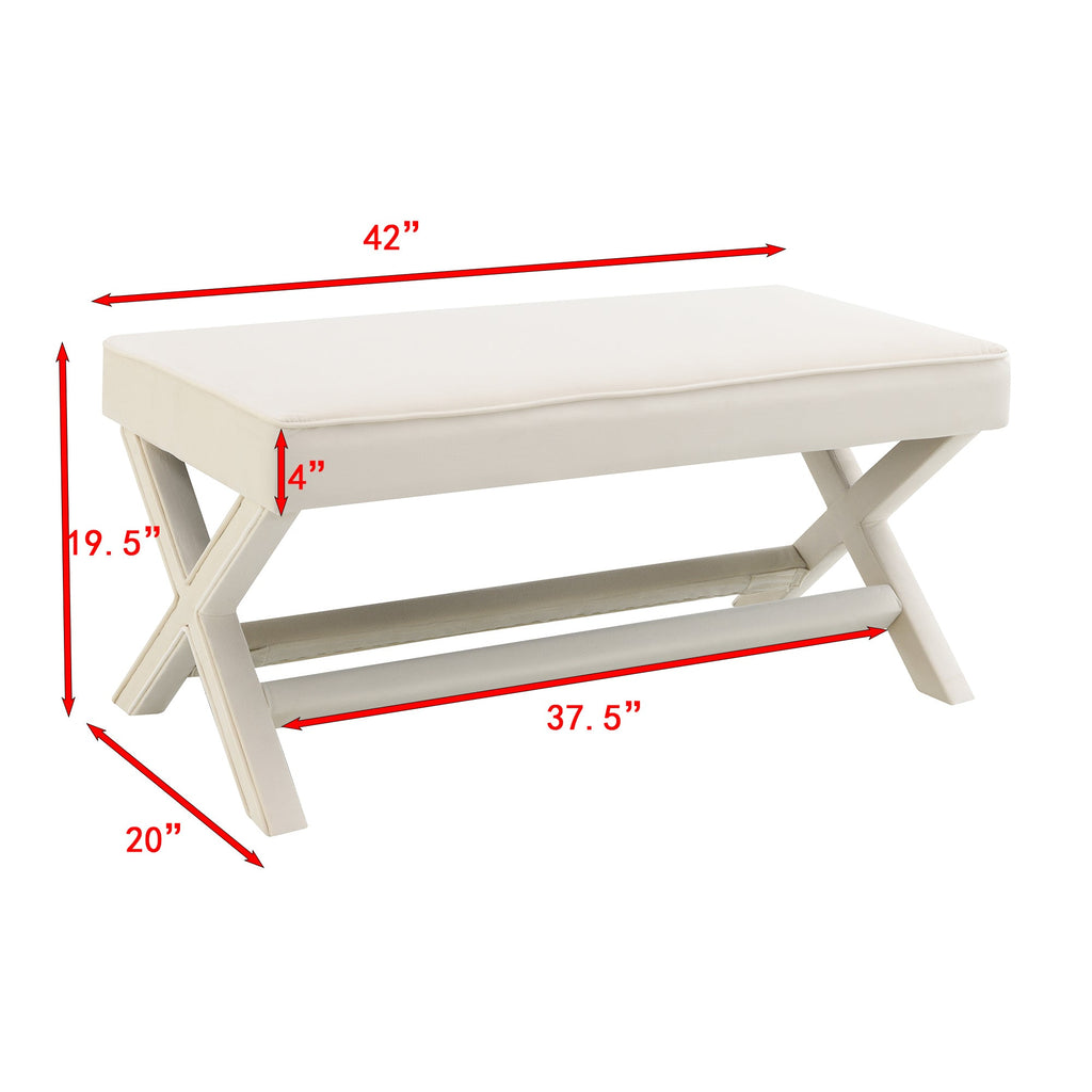 Comfort Double Bench Upholstered in Velvet Fabric