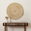 Handcarved Round Wheel Style Wood Wall Decor - 36"