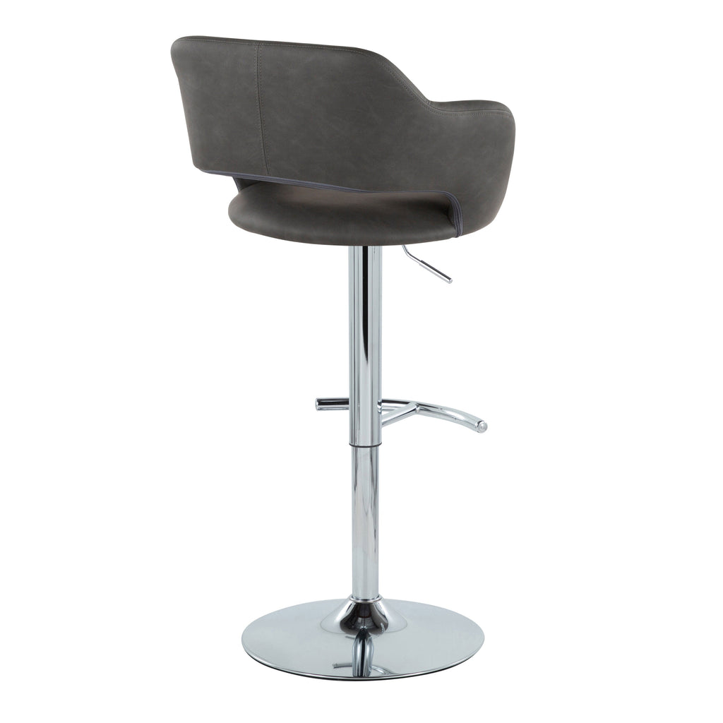 Contemporary Adjustable Barstool with Swivel