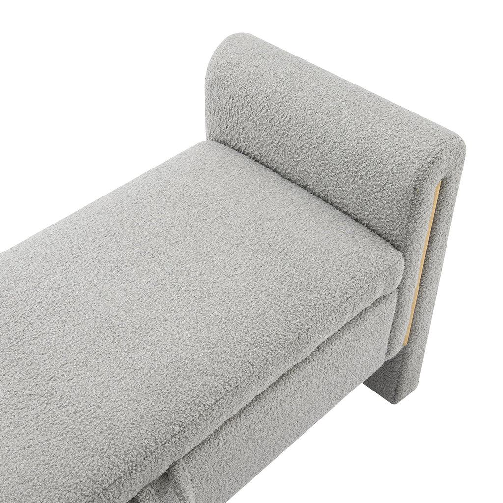 Modern Teddy Bed End Bench with Arms and Storage
