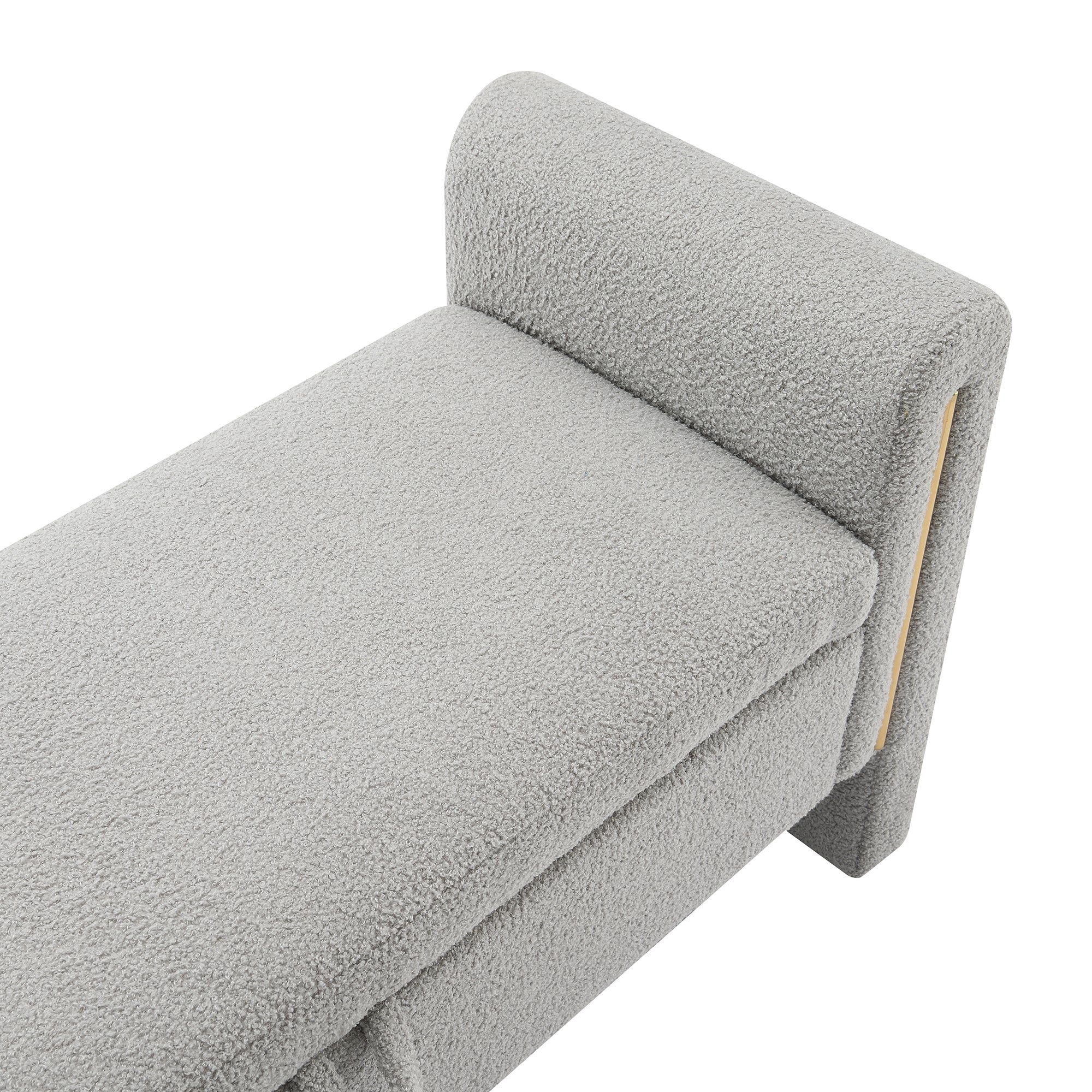 Modern Teddy Bed End Bench with Arms and Storage