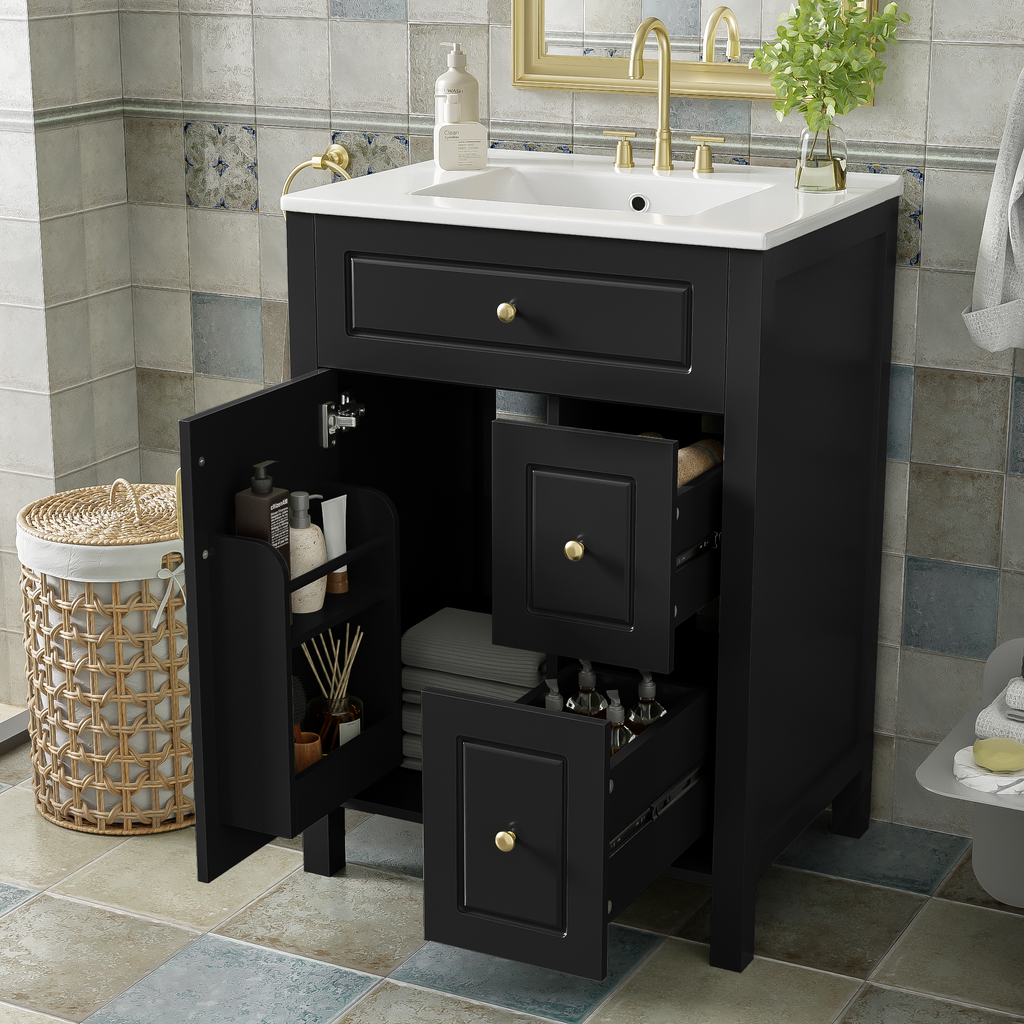 24-Inch Bathroom Vanity with Ceramic Sink