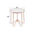 Alivia Frosted Glass & Rose Table