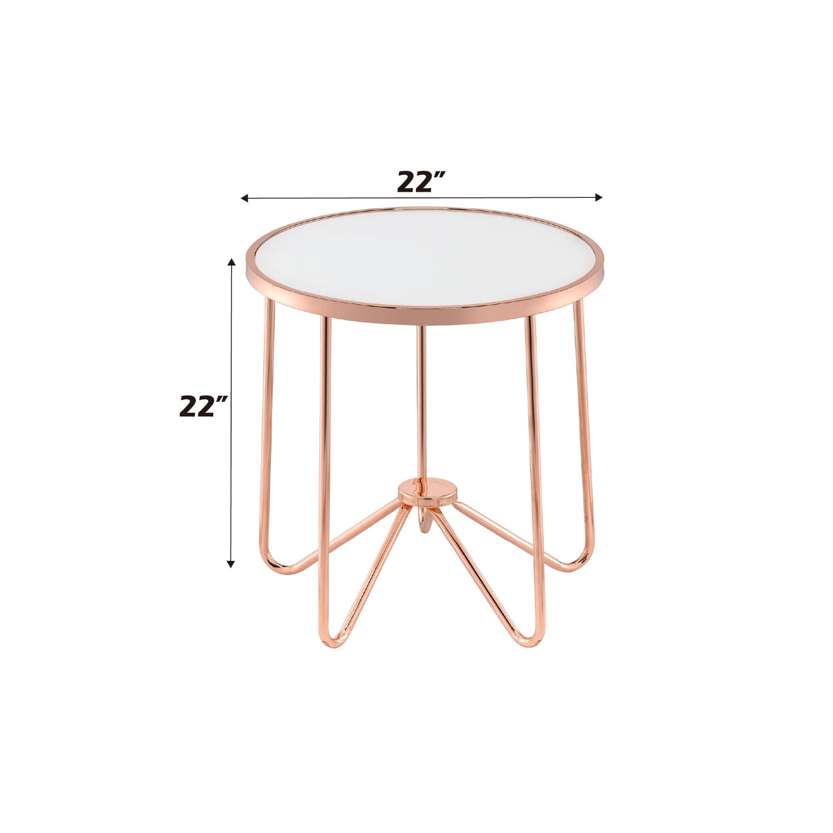 Alivia Frosted Glass & Rose Table