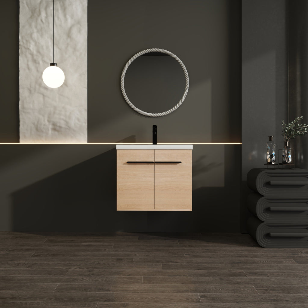 24" Wall Mounted Bathroom Vanity with Resin Basin