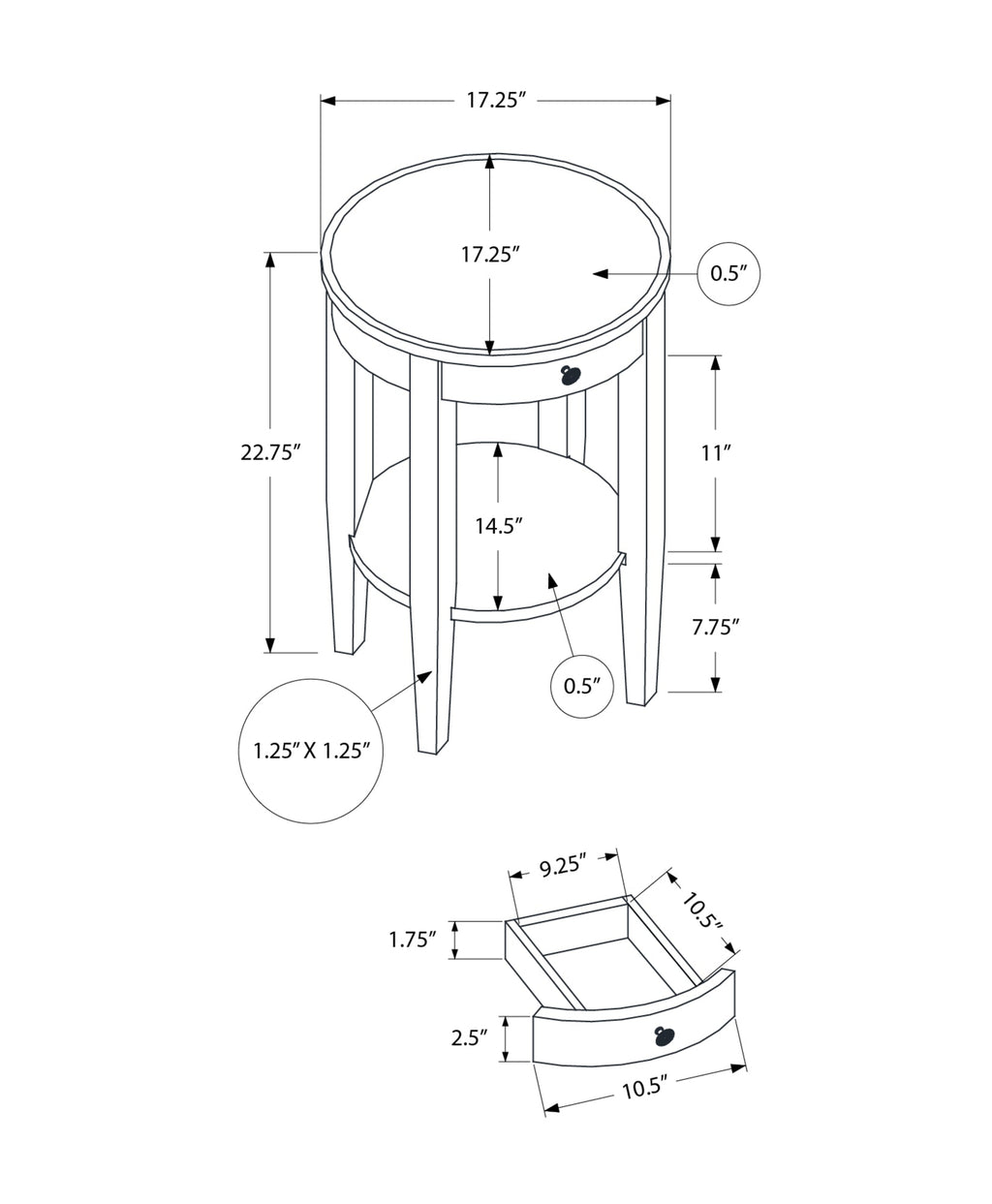 2-Tier Round Accent Table