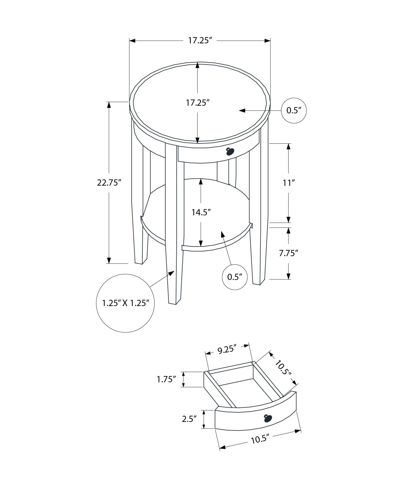 2-Tier Round Accent Table