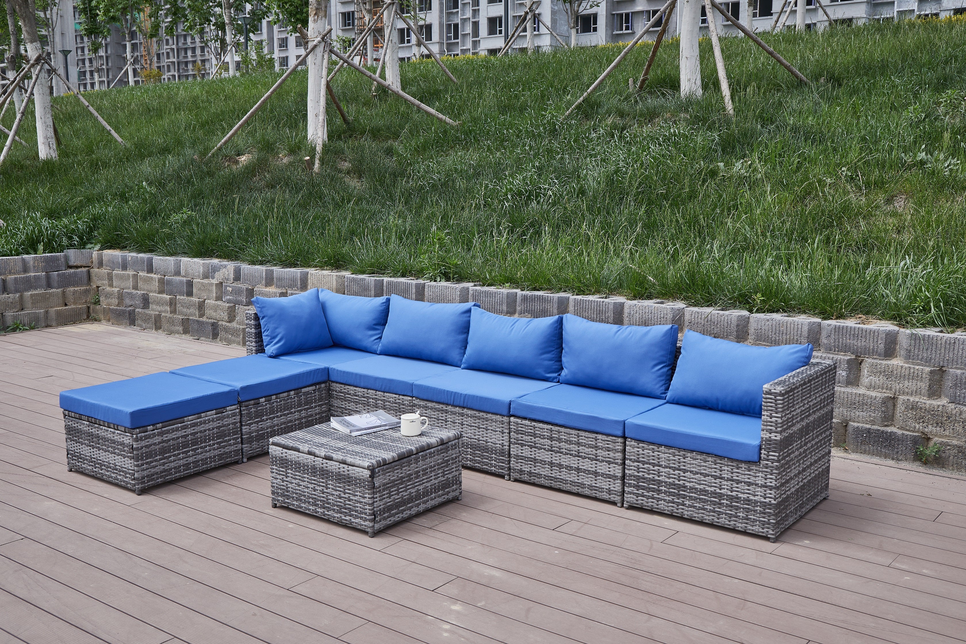 Patio Sofa with Cushions