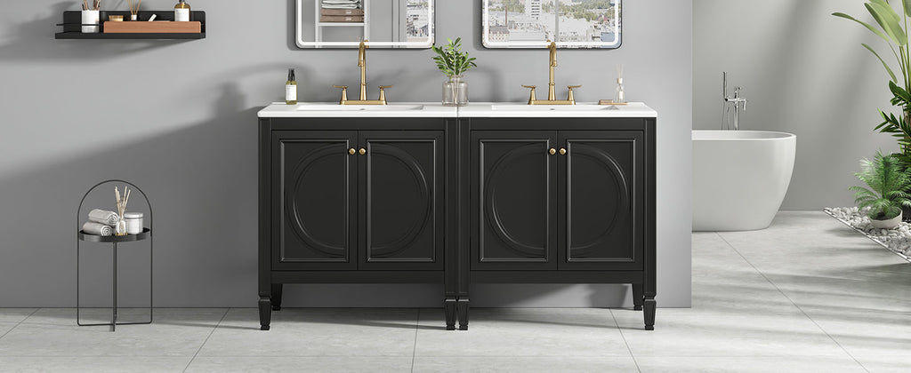 60" Bathroom Vanity with Double Sink Combo Set