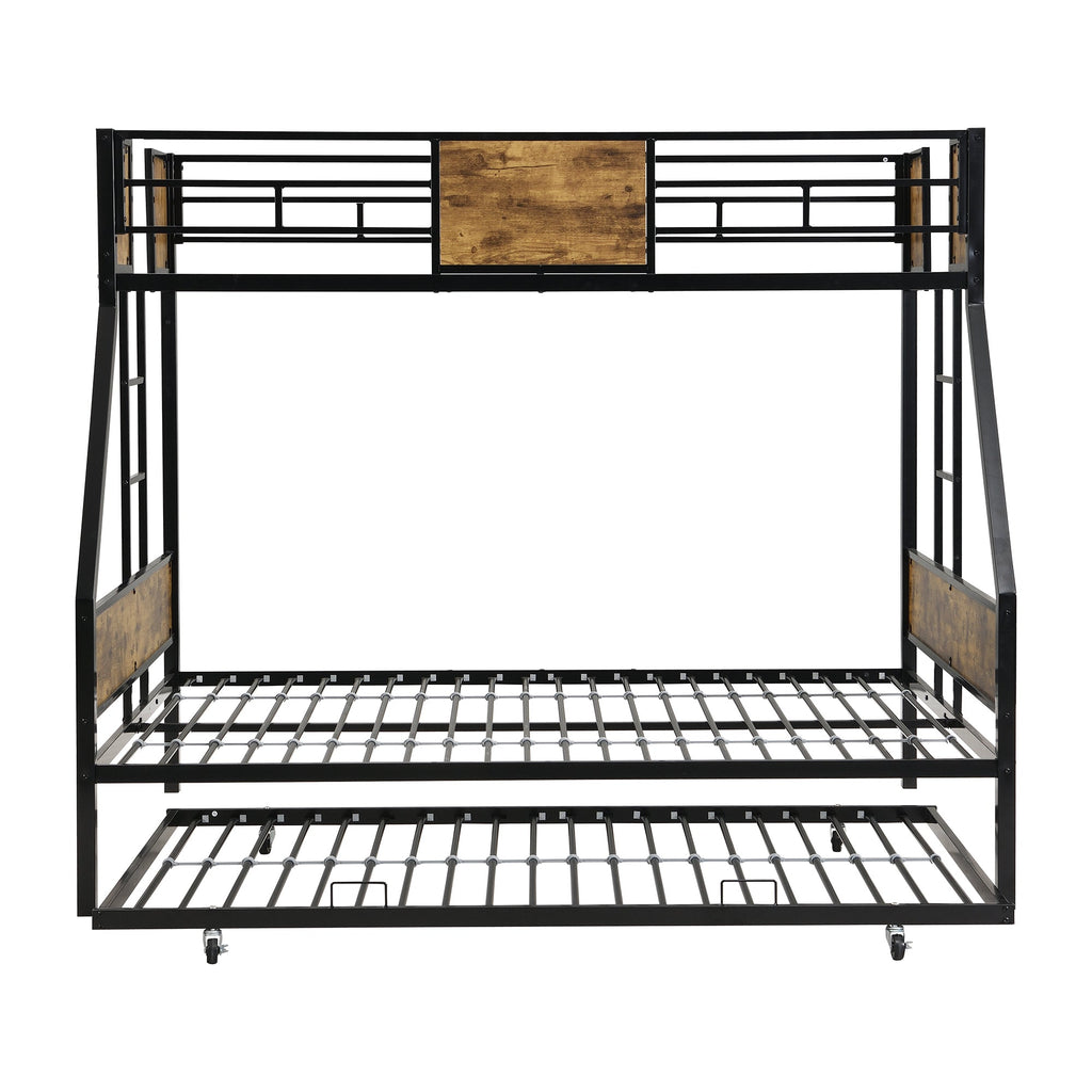 Twin Over Full Metal Bunk Bed with Trundle