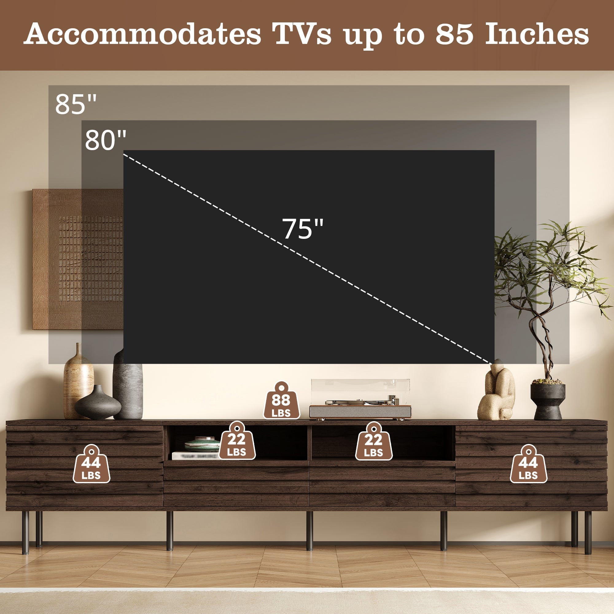 78 Inch Modern TV Stand for TVs Up to 85 Inches