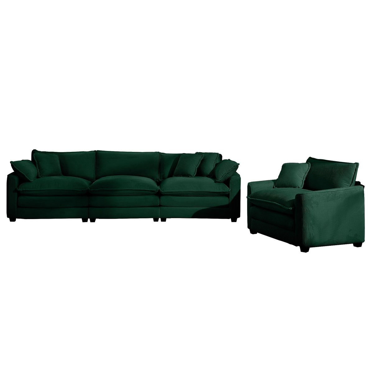 Mid-Century Modern Sectional Set of Two