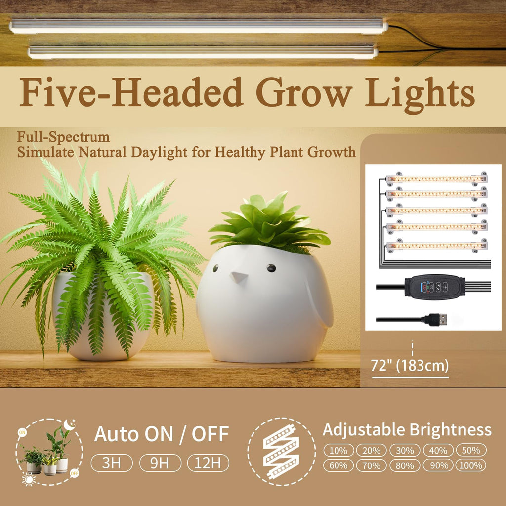9-Tier Indoor Plant Stand with Grow Lights