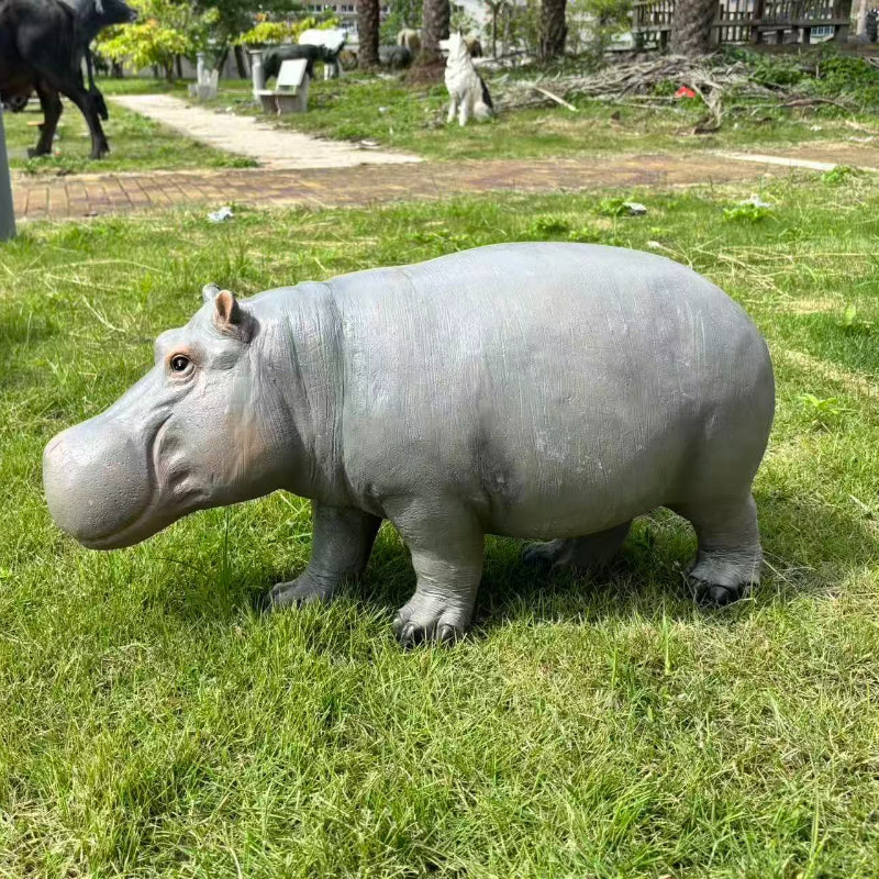 Weather Resistant Hippopotamus Garden Statue