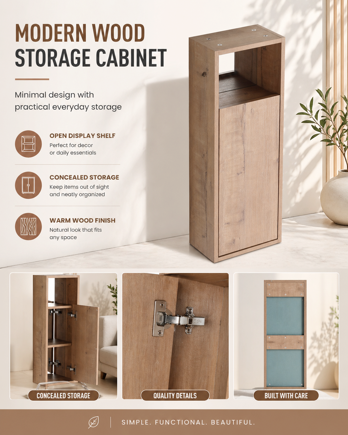 10'' Wall Mounted Storage Cabinet with Soft Close Door