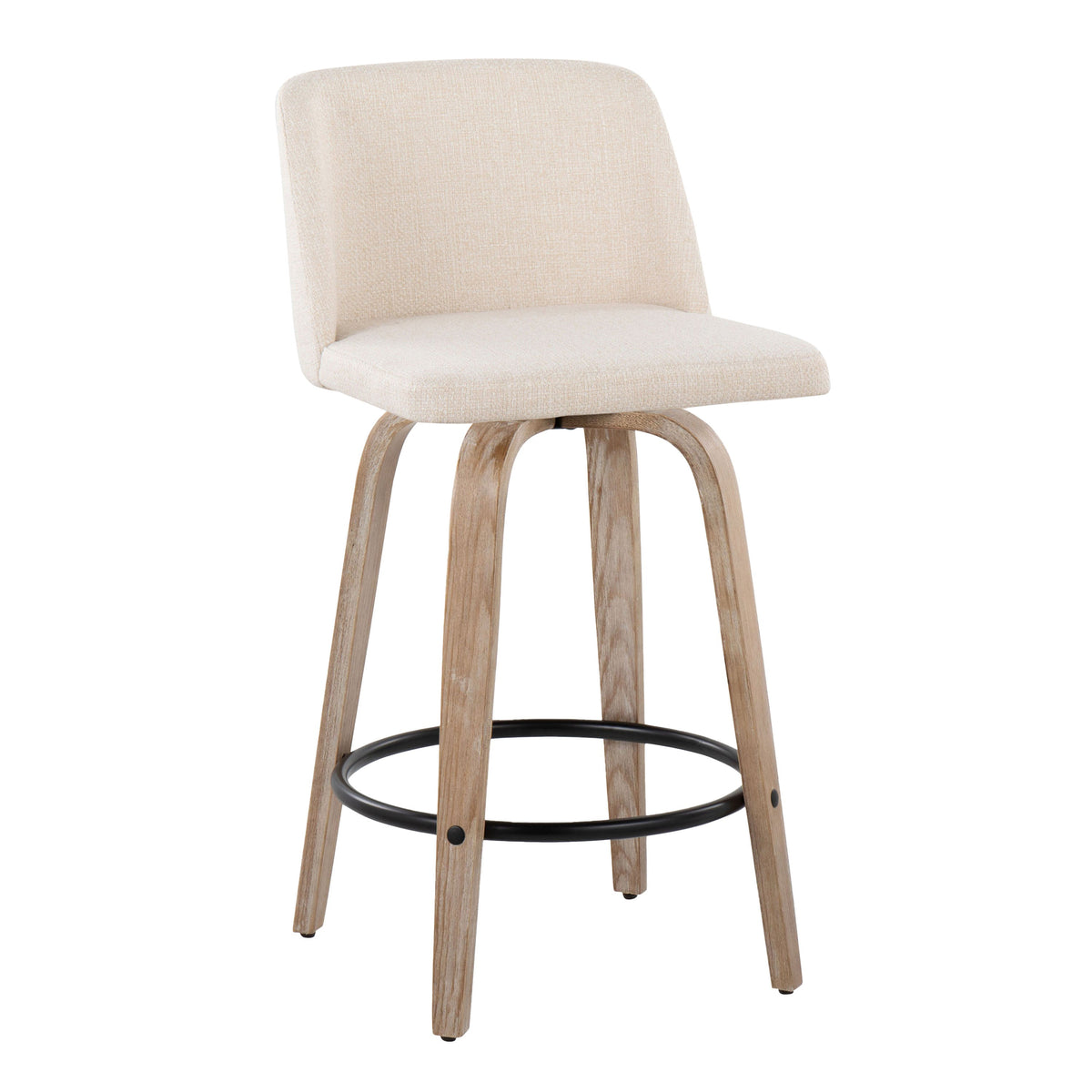 Mid-Century Modern Fixed Height Counter Stool