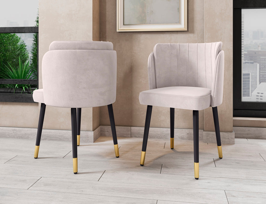 Zephyr Wood Velvet Dining Chair