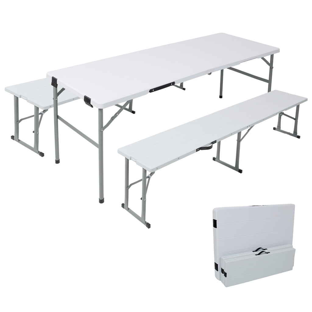 70-Inch Portable Folding Picnic Table Set with 2 Benches
