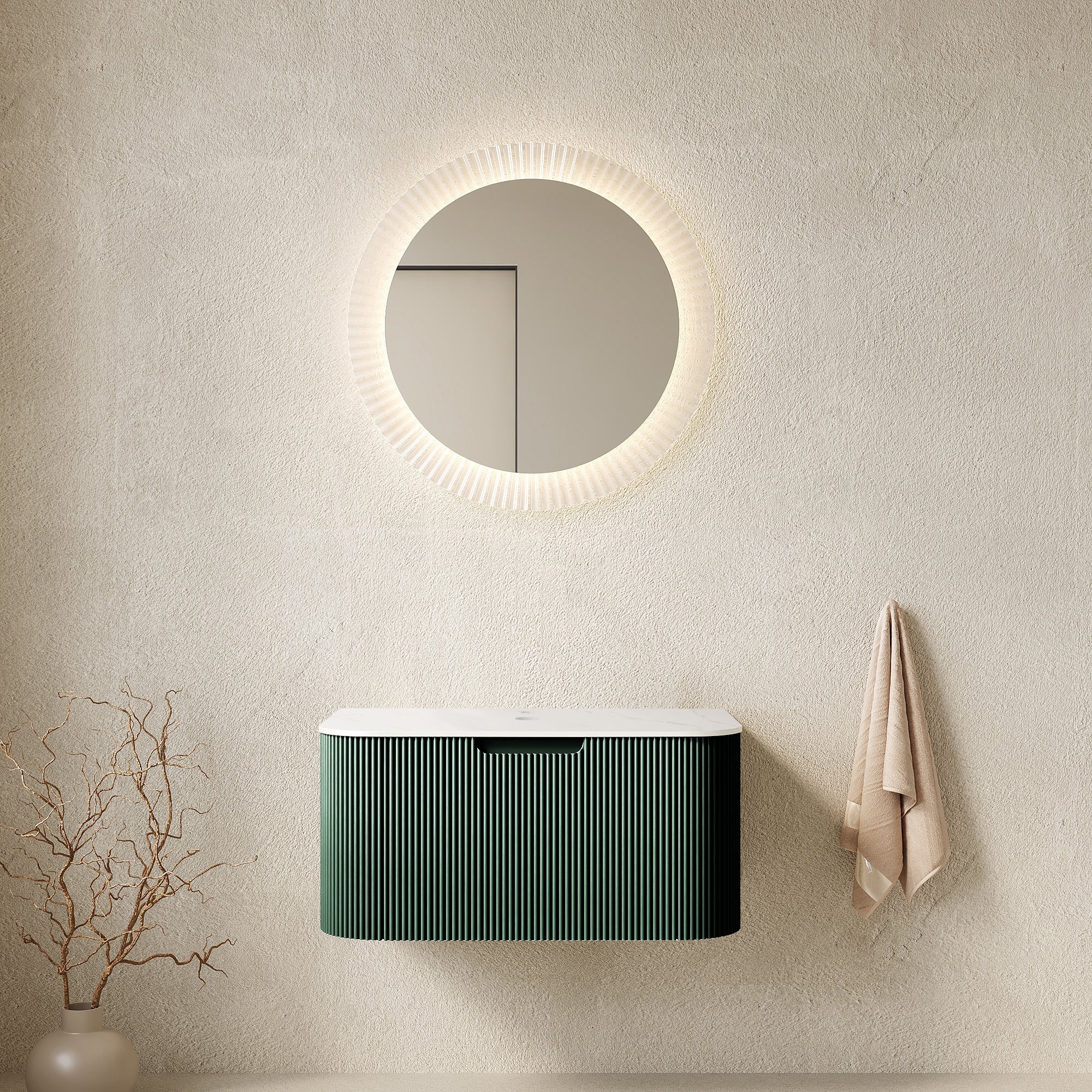 Dina 30'' Wall Mounted Plywood Cabinet with Carrara