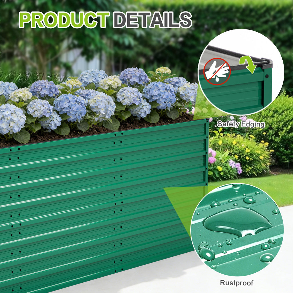 2-Pack 93.7"x31.5"x32.3" Raised Garden Bed