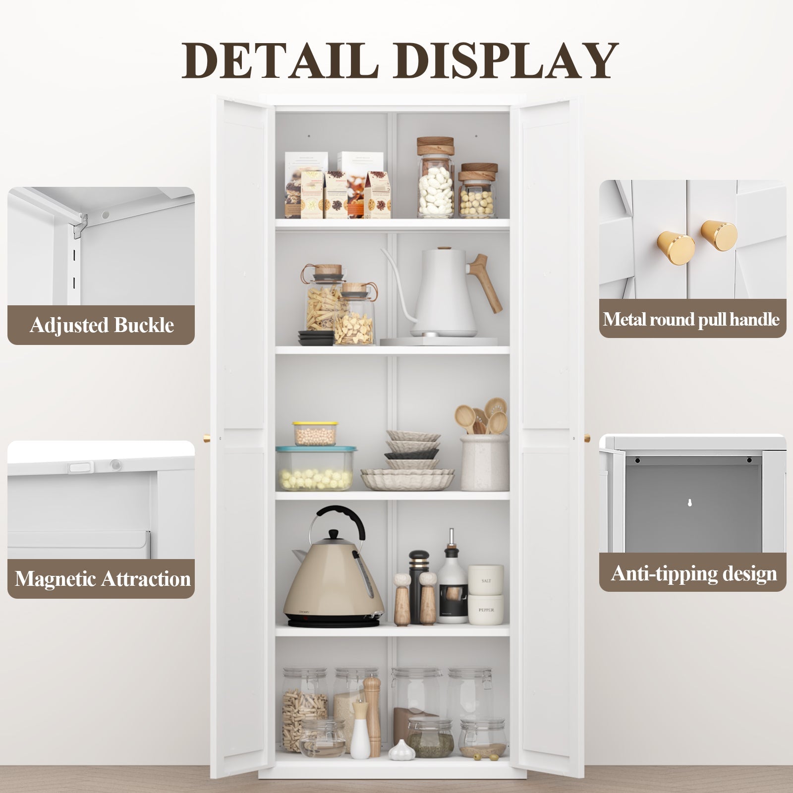 Metal Adjustable 2 Doors Storage Cabinet