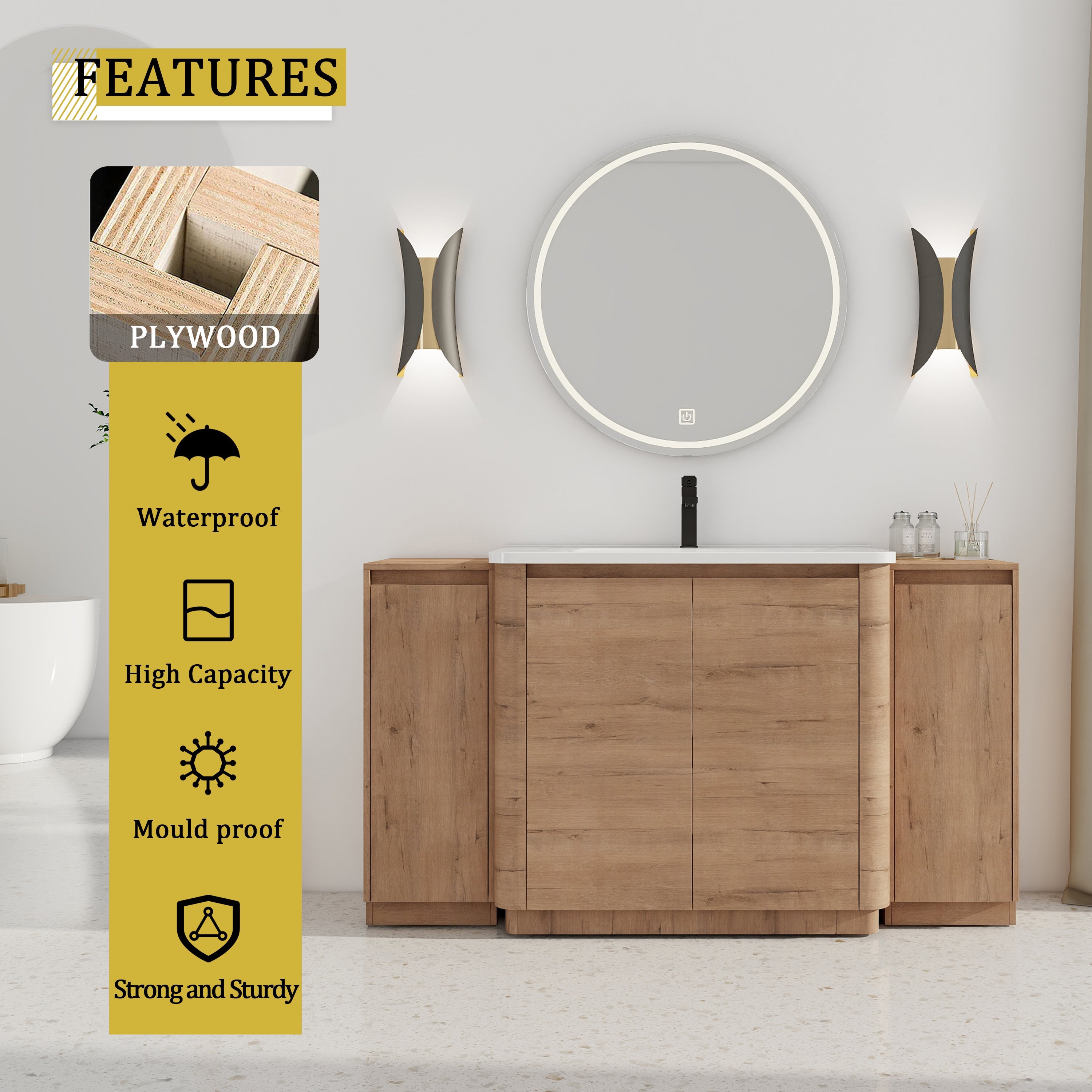 60'' Freestanding Bathroom Vanity With Storage