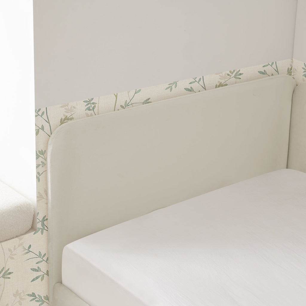 Twin Size Upholstered Platform Bed Frame with 2 Storage Drawers