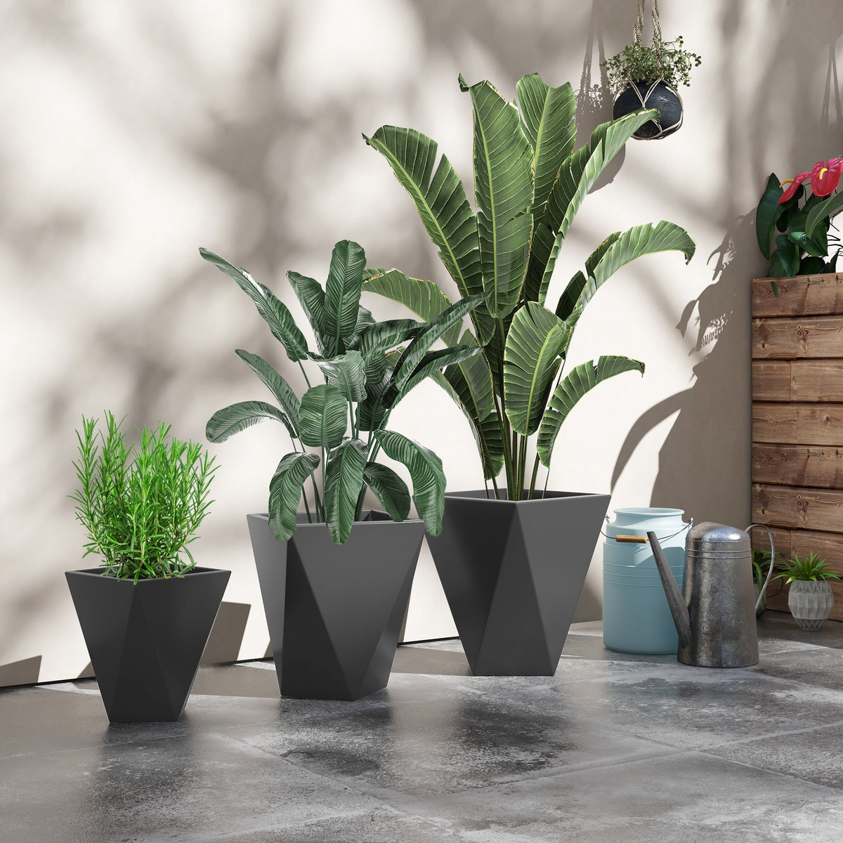 Outsunny Set of 3 Tall Planters