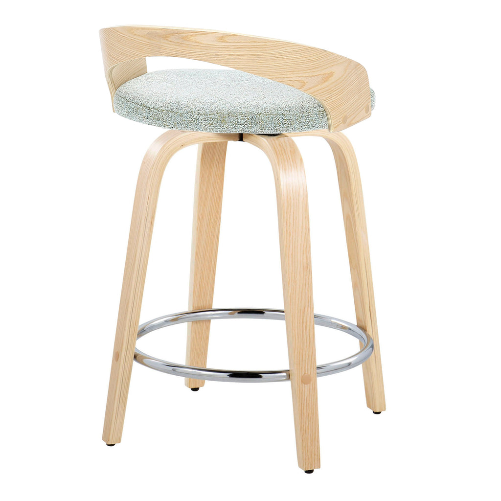 24" Contemporary Fixed-Height Counter Stool with Swivel