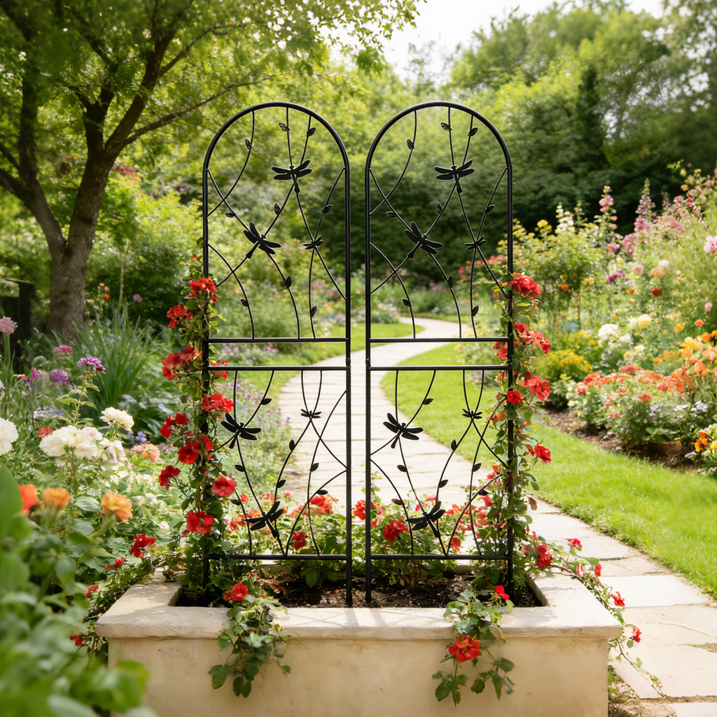 2 Pack Metal Garden Trellis - Rustproof Trellis for Climbing Plants