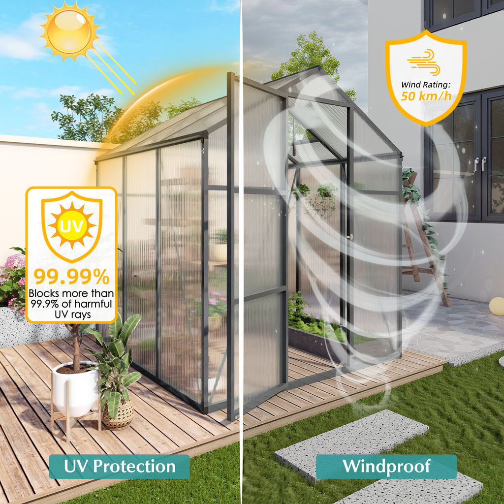 6x6FT Walk-in Outdoor Greenhouse