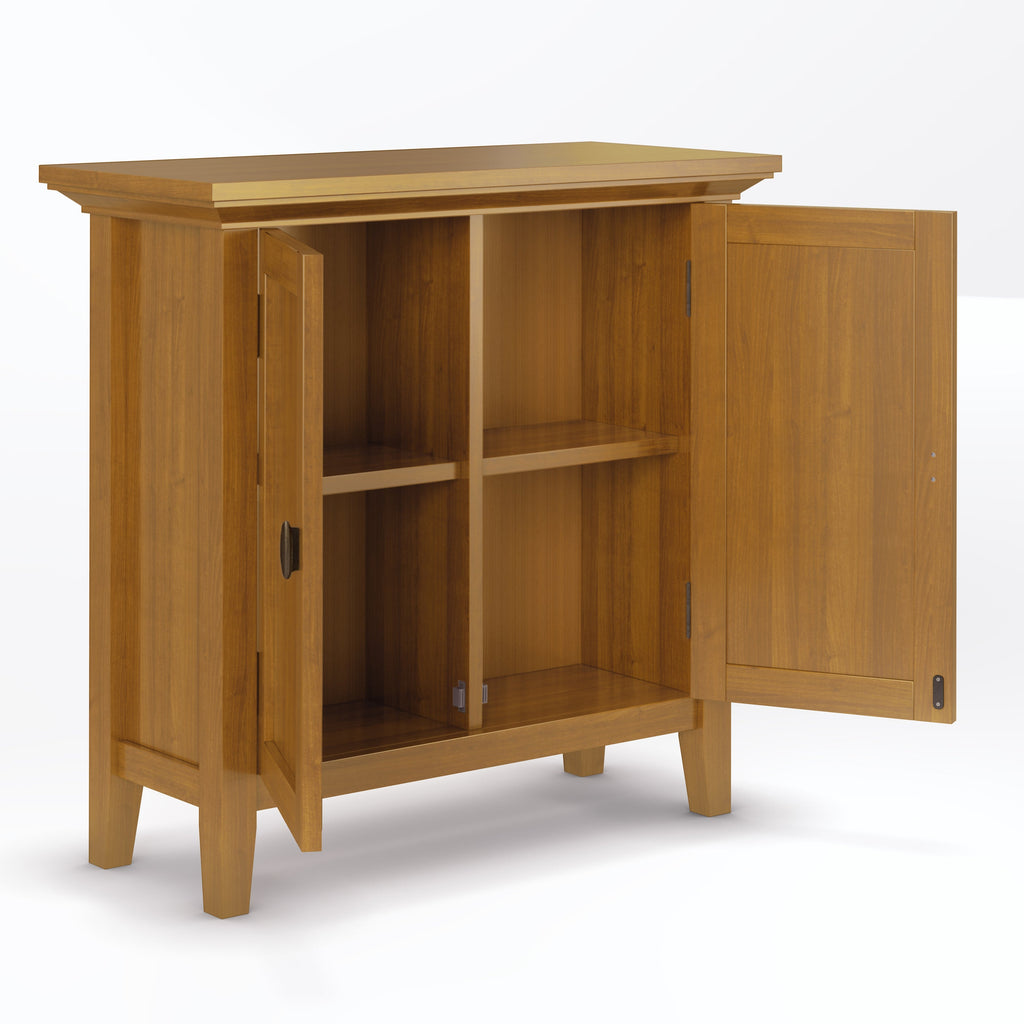 Redmond 32-Inch Wide Solid Wood Low Storage Cabinet in Light Golden