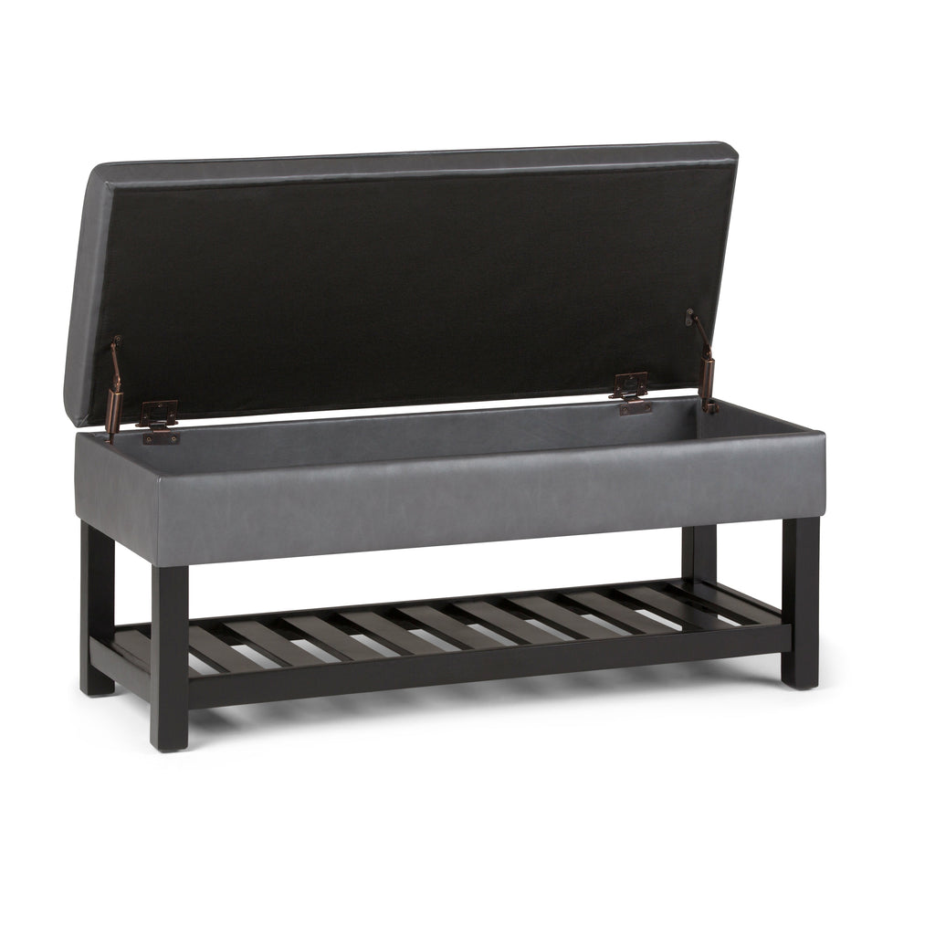 Cosmopolitan Storage Ottoman Bench with Open Bottom - Stone