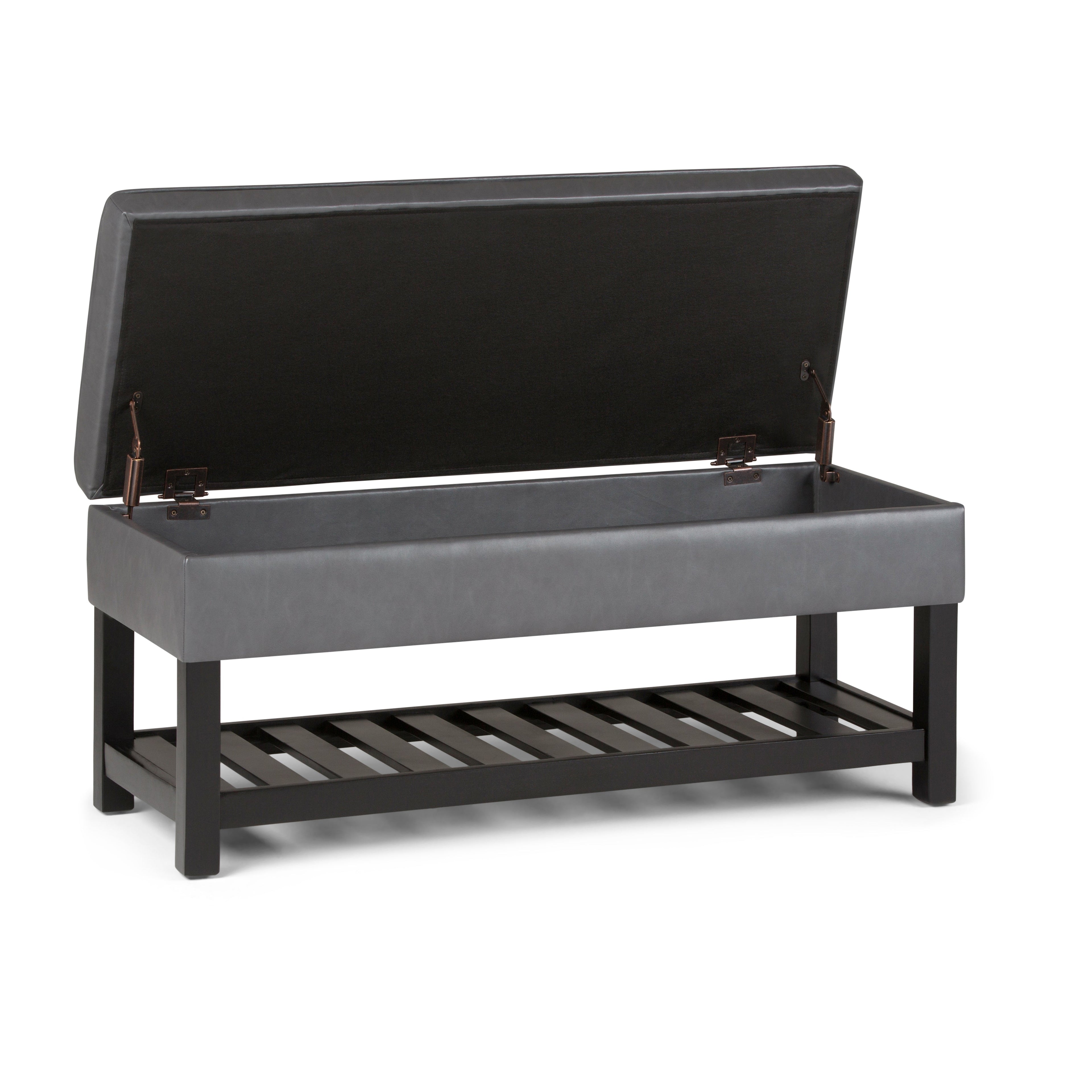 Cosmopolitan Storage Ottoman Bench with Open Bottom - Stone