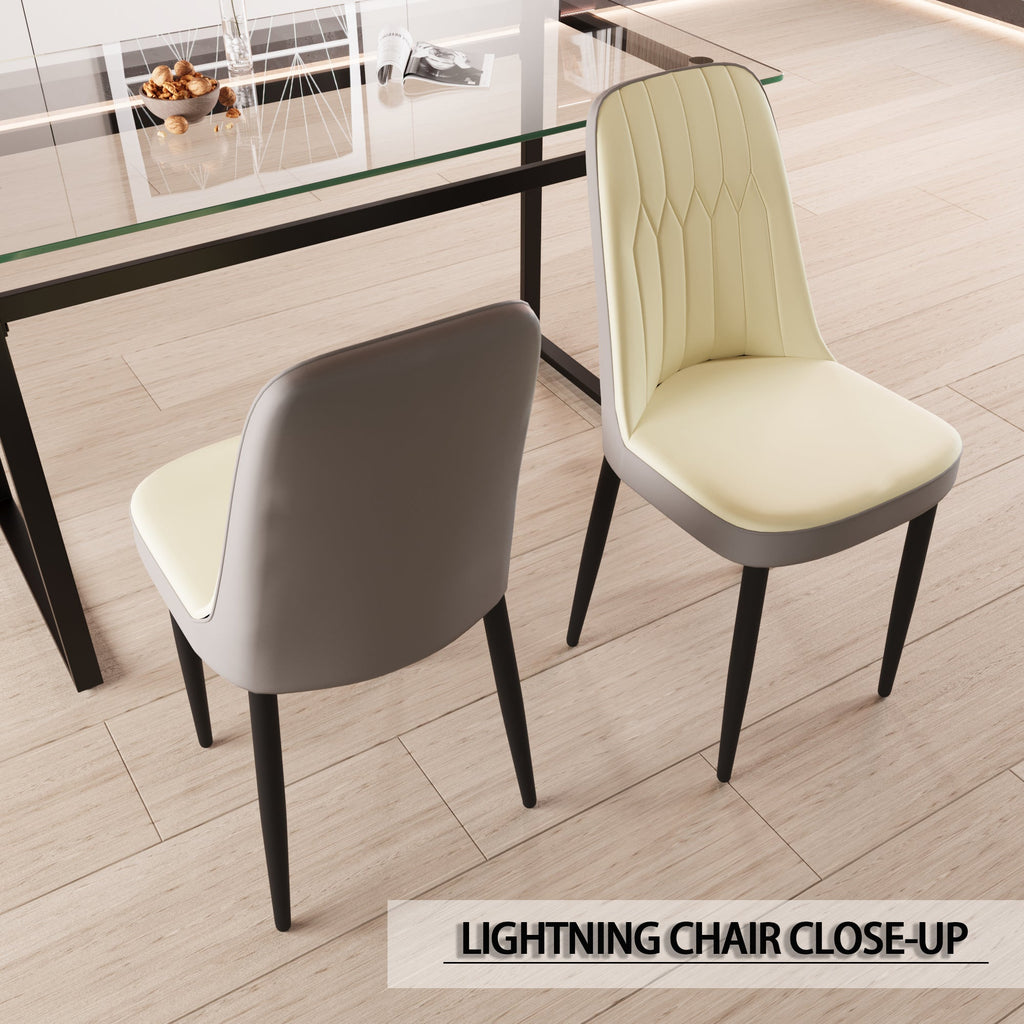 Set of 2 Modern PU Leather Dining Chairs